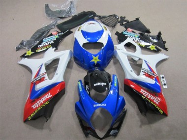 GSXR 1000 K7 2007-2008 Verkleidungen - Blau Weiß Rockstar