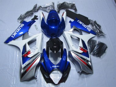 GSXR 1000 K7 2007-2008 Verkleidungen & Plastik - Blau Weiß