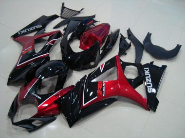 GSXR 1000 K7 2007-2008 Verkleidungen - Rot Schwarz