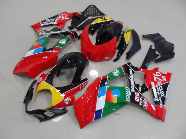 GSXR 1000 K7 2007-2008 Verkleidungen - Rot und Grün GSXR 1000 K7 2007-2008 Verkleidungen - Rot und Grün