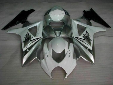 GSXR 1000 K7 2007-2008 Verkleidungen - Silber Weiß