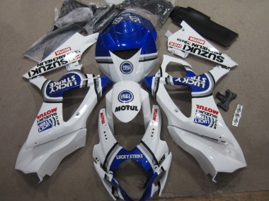 GSXR 1000 K7 2007-2008 Verkleidungen - Weiß Blau Lucky Strike Rot Motul