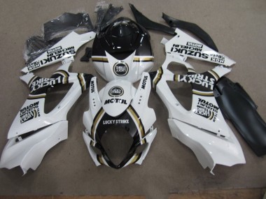 GSXR 1000 K7 2007-2008 Verkleidungen - Weiß Lucky Strike Schwarz Motul