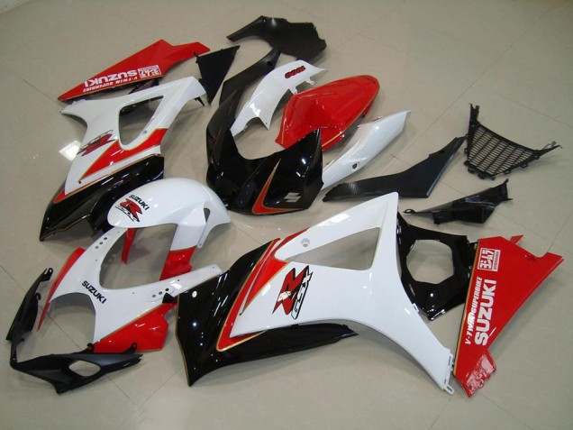 GSXR 1000 K7 2007-2008 Verkleidungen - Weiß Rot Schwarz GSXR 1000 K7 2007-2008 Verkleidungen - Weiß Rot Schwarz
