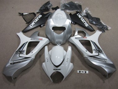 GSXR 1000 K7 2007-2008 Verkleidungen - Weiß Silber
