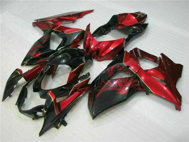 GSXR 1000 K9 2009-2016 Verkleidungen - Rot Flamme Schwarz GSXR 1000 K9 2009-2016 Verkleidungen - Rot Flamme Schwarz