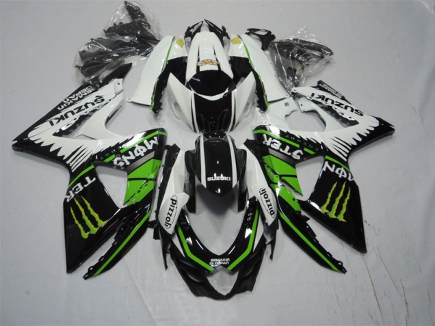 GSXR 1000 K9 2009-2016 Verkleidungen - Schwarz Weiß Grünes Monster Pizzoli GSXR 1000 K9 2009-2016 Verkleidungen - Schwarz Weiß Grünes Monster Pizzoli