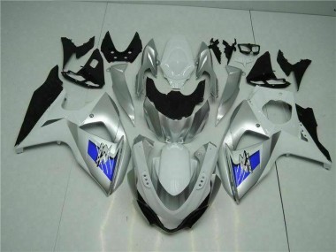 GSXR 1000 K9 2009-2016 Verkleidungen - Silber Weiß