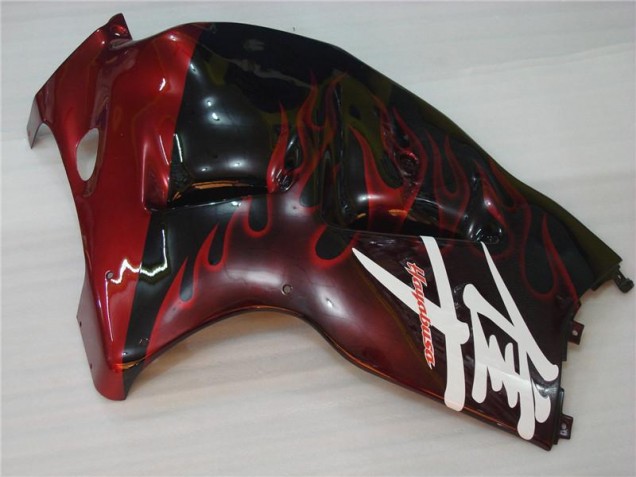 GSXR 1300 Hayabusa 1996-2007 Verkleidung - Schwarz rote Flamme GSXR 1300 Hayabusa 1996-2007 Verkleidung - Schwarz rote Flamme