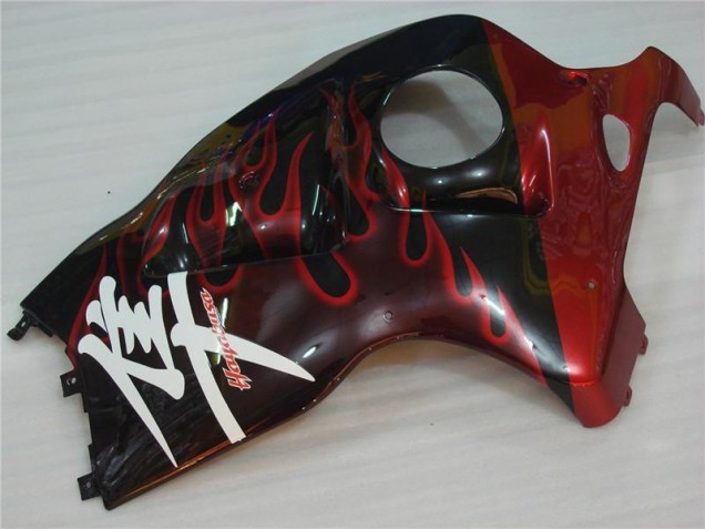 GSXR 1300 Hayabusa 1996-2007 Verkleidung - Schwarz rote Flamme GSXR 1300 Hayabusa 1996-2007 Verkleidung - Schwarz rote Flamme