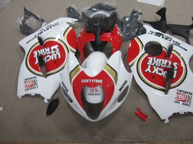 GSXR 1300 Hayabusa 1996-2007 Verkleidungen - Weiß Lucky Strike Motul