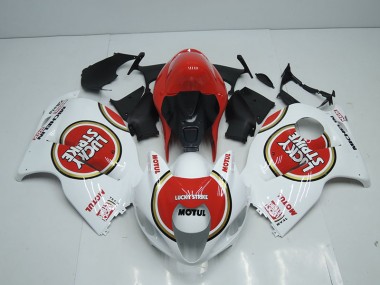 GSXR 1300 Hayabusa 1996-2007 Verkleidungen - Weiß Rot Lucky Strike Motul