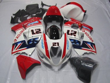 GSXR 1300 Hayabusa 1996-2007 Verkleidungen - Weiß Rot Xerox 21