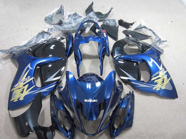 GSXR 1300 Hayabusa 2008-2019 Verkleidungen - Blau Weiß Gold Aufkleber