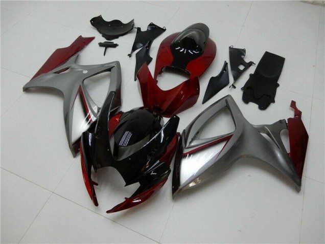 GSXR 600 / 750 K6 2006-2007 Verkleidungen - Rot Silber GSXR 600 / 750 K6 2006-2007 Verkleidungen - Rot Silber