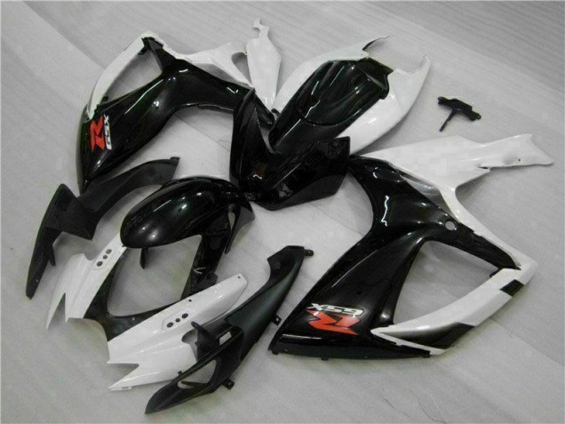 GSXR 600 / 750 K6 2006-2007 Verkleidungen - Weiß Schwarz GSXR 600 / 750 K6 2006-2007 Verkleidungen - Weiß Schwarz
