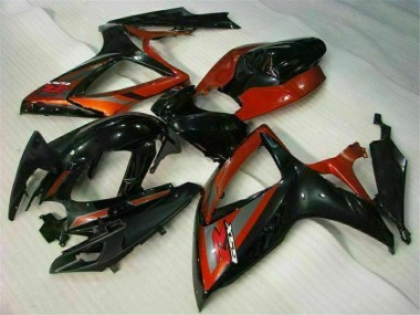 GSXR 600 / 750 K6 2006-2007 Vollverkleidung - Schwarz Rot