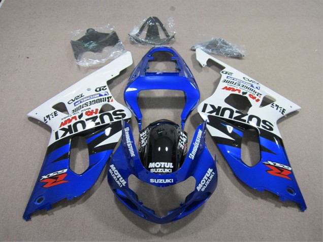GSXR 600 K1 K2 K3 2001-2003 Verkleidung - Blau Weiß Motul GSXR 600 K1 K2 K3 2001-2003 Verkleidung - Blau Weiß Motul