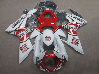 GSXR 600 K11 2011-2024 Verkleidungen - Weiß Lucky Strike Rot Motul