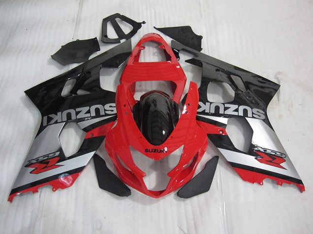 GSXR 600 K4 2004-2005 Verkleidungen - Rot Schwarz Silber GSXR 600 K4 2004-2005 Verkleidungen - Rot Schwarz Silber