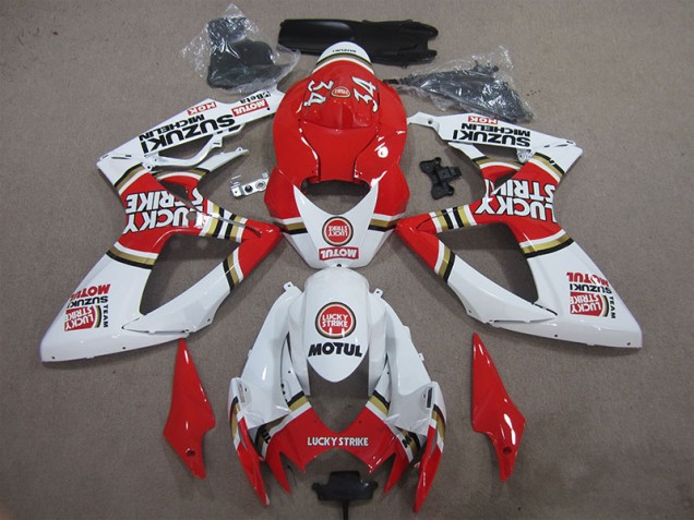 GSXR 600 K6 2006-2007 Verkleidungen - Rot Weiß Lucky Strike Motul GSXR 600 K6 2006-2007 Verkleidungen - Rot Weiß Lucky Strike Motul