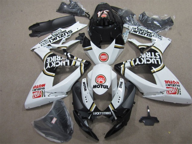 GSXR 600 K6 2006-2007 Verkleidungen - Schwarz Weiß Lucky Strike Motul GSXR 600 K6 2006-2007 Verkleidungen - Schwarz Weiß Lucky Strike Motul