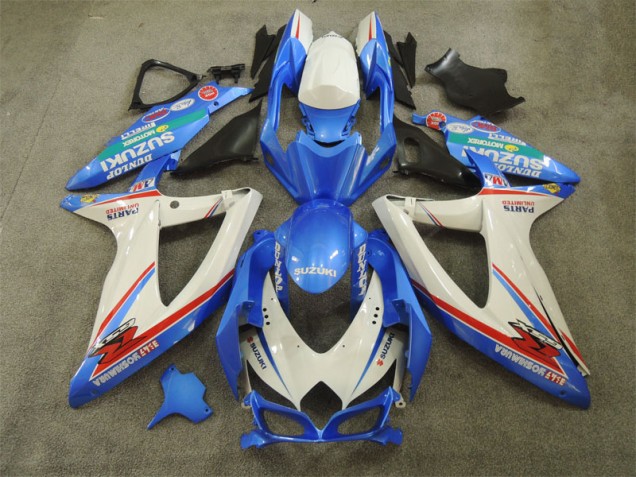 GSXR 600 K8 2008-2010 Verkleidungen - Blau Weiß mit Aufklebern GSXR 600 K8 2008-2010 Verkleidungen - Blau Weiß mit Aufklebern