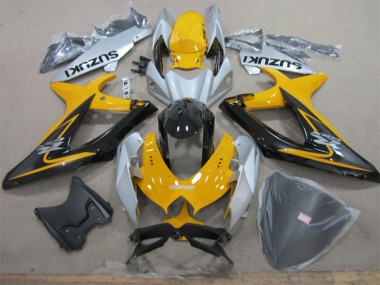 GSXR 600 K8 2008-2010 Verkleidungen - Gelb Weiß Schwarz