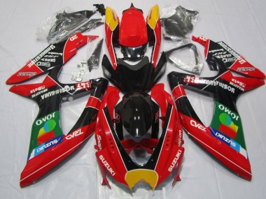 GSXR 600 K8 2008-2010 Verkleidungen - Rot Schwarz Jomo