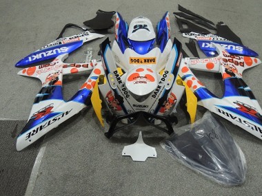 GSXR 600 K8 2008-2010 Verkleidungen - Weiß Blau Dunkel Hund