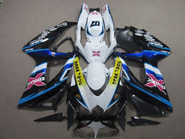 GSXR 600 K8 2008-2010 Verkleidungen - Weiß Dunkel Hund 07 GSXR 600 K8 2008-2010 Verkleidungen - Weiß Dunkel Hund 07