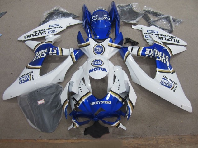 GSXR 600 K8 2008-2010 Verkleidungen - Weiß Lucky Strike Blau Motul GSXR 600 K8 2008-2010 Verkleidungen - Weiß Lucky Strike Blau Motul