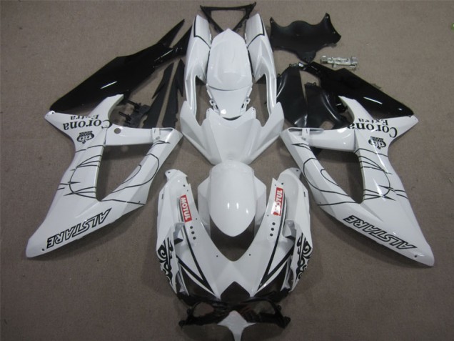 GSXR 600 K8 2008-2010 Verkleidungen - Weiß Schwarz Corona Extra Motul GSXR 600 K8 2008-2010 Verkleidungen - Weiß Schwarz Corona Extra Motul