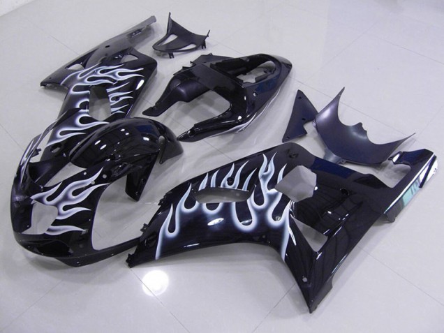 GSXR 750 K1 K2 K3 2001-2003 Verkleidungen - Blau Weiße Flamme GSXR 750 K1 K2 K3 2001-2003 Verkleidungen - Blau Weiße Flamme