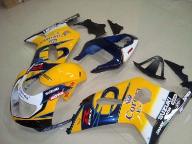 GSXR 750 K1 K2 K3 2001-2003 Verkleidungen - Gelb Blau Corona Extra Motul