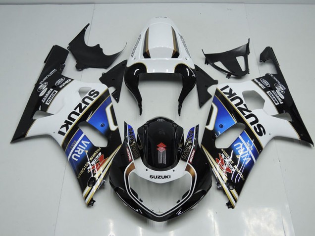 GSXR 750 K1 K2 K3 2001-2003 Verkleidungen - Schwarz Weiß Blau Viru