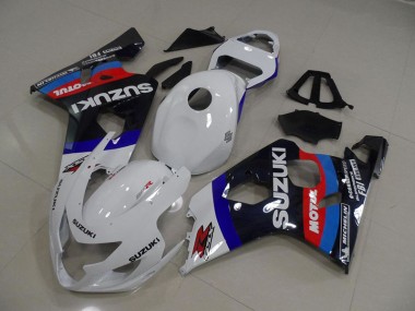 GSXR 750 K4 2004-2005 Verkleidungen - White Blau Motul