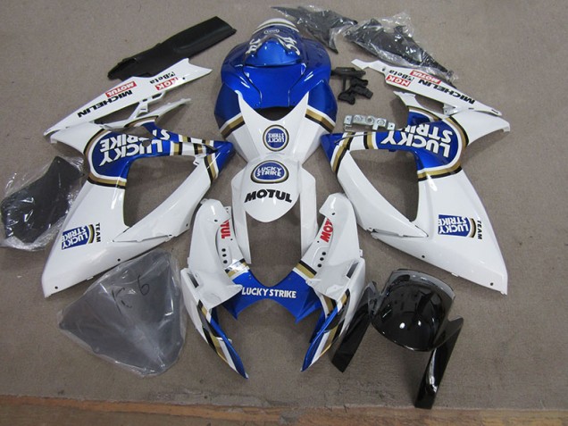 GSXR 750 K6 2006-2007 Verkleidungen - Blau Weiß Lucky Strike Motul GSXR 750 K6 2006-2007 Verkleidungen - Blau Weiß Lucky Strike Motul