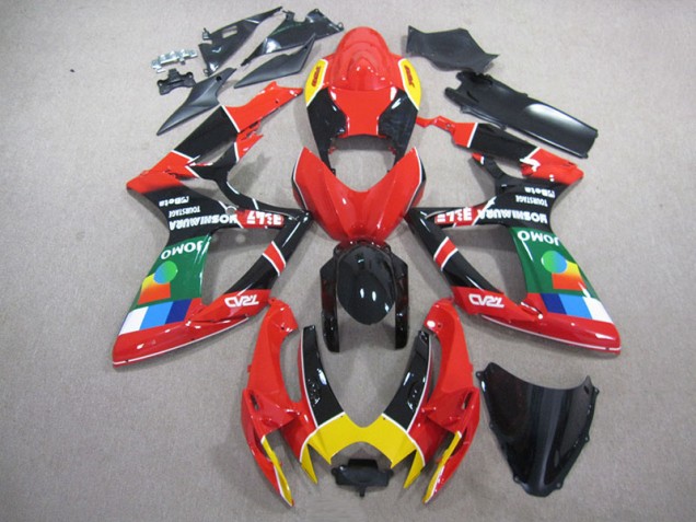 GSXR 750 K6 2006-2007 Verkleidungen - Rot Schwarz Grün GSXR 750 K6 2006-2007 Verkleidungen - Rot Schwarz Grün