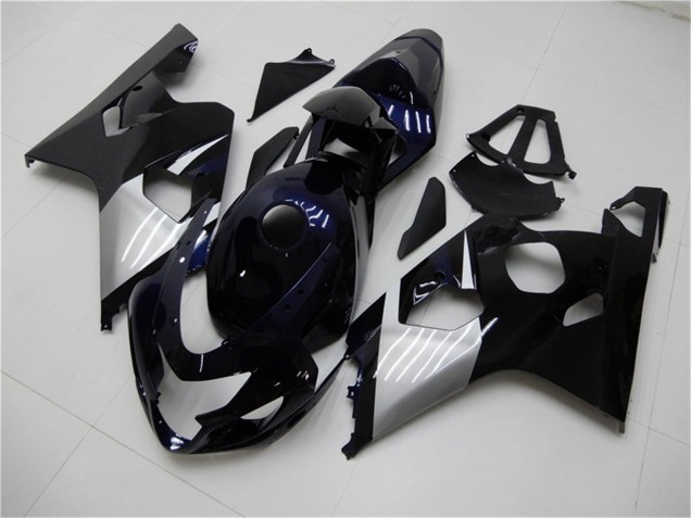 Rabatt Suzuki GSXR 600/750 Motorrad Verkleidung 2004-2005 - Glanzendes Schwarz Silber Blau