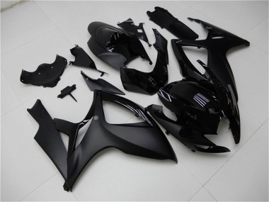 Rabatt Suzuki GSXR 600/750 Motorrad Verkleidung 2006-2007 - Matt Schwarz Glanzendes Schwarz