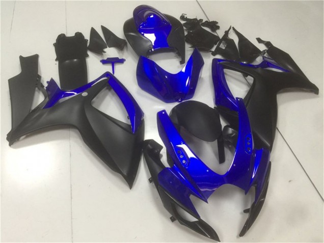 Rabatt Suzuki GSXR 600/750 Motorrad Verkleidung 2006-2007 - Blau Matt Schwarz