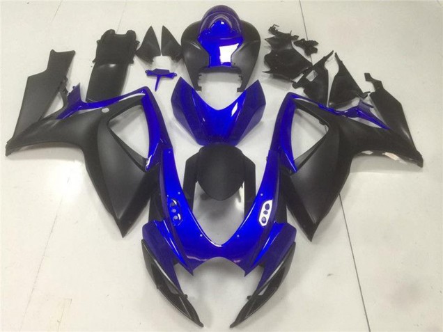 Rabatt Suzuki GSXR 600/750 Motorrad Verkleidung 2006-2007 - Blau Matt Schwarz