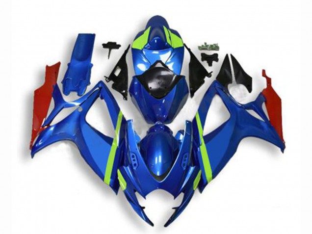 Rabatt Suzuki GSXR 600/750 Motorrad Verkleidung 2006-2007 - Blau Grun Rot