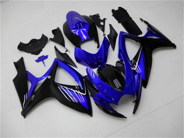 Rabatt Suzuki GSXR 600/750 Motorrad Verkleidung 2006-2007 - Blau Glanzendes Schwarz