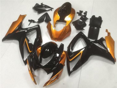 Rabatt Suzuki GSXR 600/750 Motorrad Verkleidung 2006-2007 - Orange Glanzendes Schwarz
