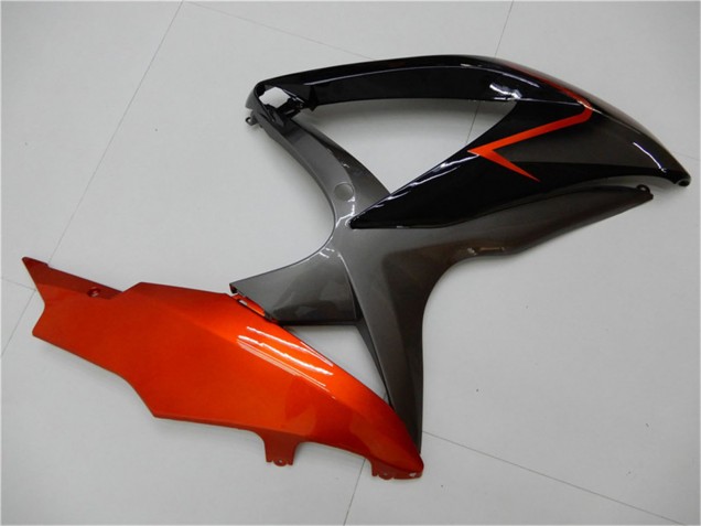 Rabatt Suzuki GSXR 600/750 Motorrad Verkleidung 2008-2010 - Orange Grau Glanzendes Schwarz