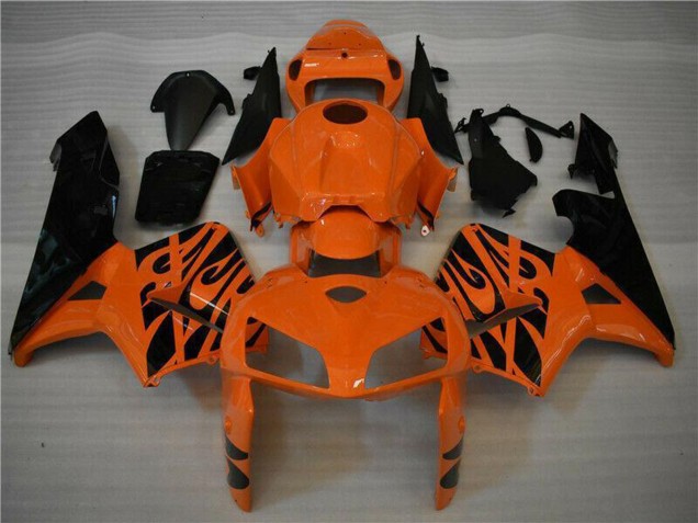 Rabatt Honda CBR600RR Motorrad Verkleidung 2005-2006 - Orange Schwarz Flamme