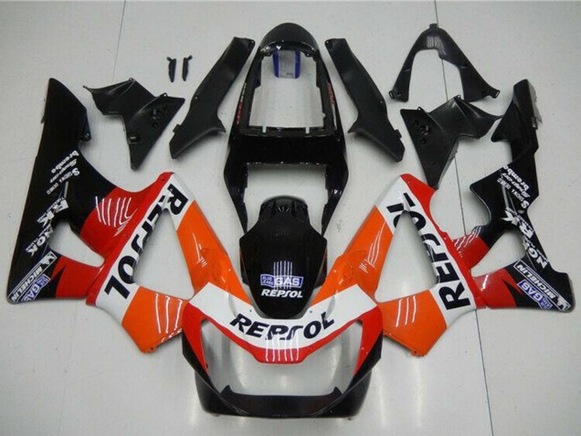 Rabatt Honda CBR900RR 929RR Motorrad Verkleidung 2000-2001 - Orange Weiss Rot Glanzendes Schwarz Repsol