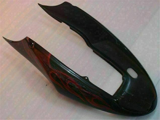 Rabatt Honda CBR600 F4i Motorrad Verkleidung 2004-2007 - Glanzendes Schwarz Rot Flamme